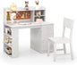 Kids Desk and Chair Set with 3-Tier Shelf and Drawer