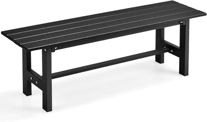 Metal Frame Outdoor Dining Bench Chair Leisure Porch Seating