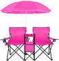 Portable Folding Loveseat with Umbrella & Carrying Bag