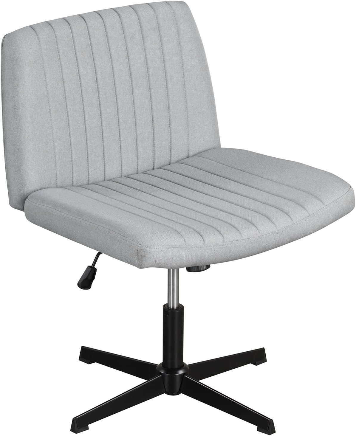 Armless Office Chair, Cross Legged Desk Chair with Wide Seat