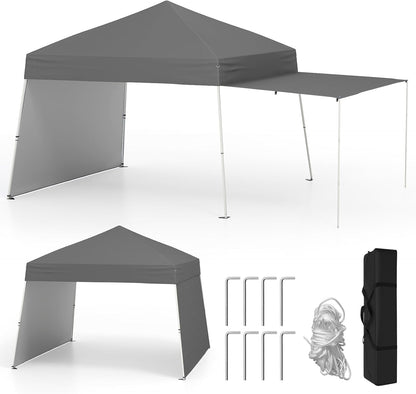 Pop up Canopy Tent with 2 Sidewalls Easy Setup Outdoor Sun Shelter