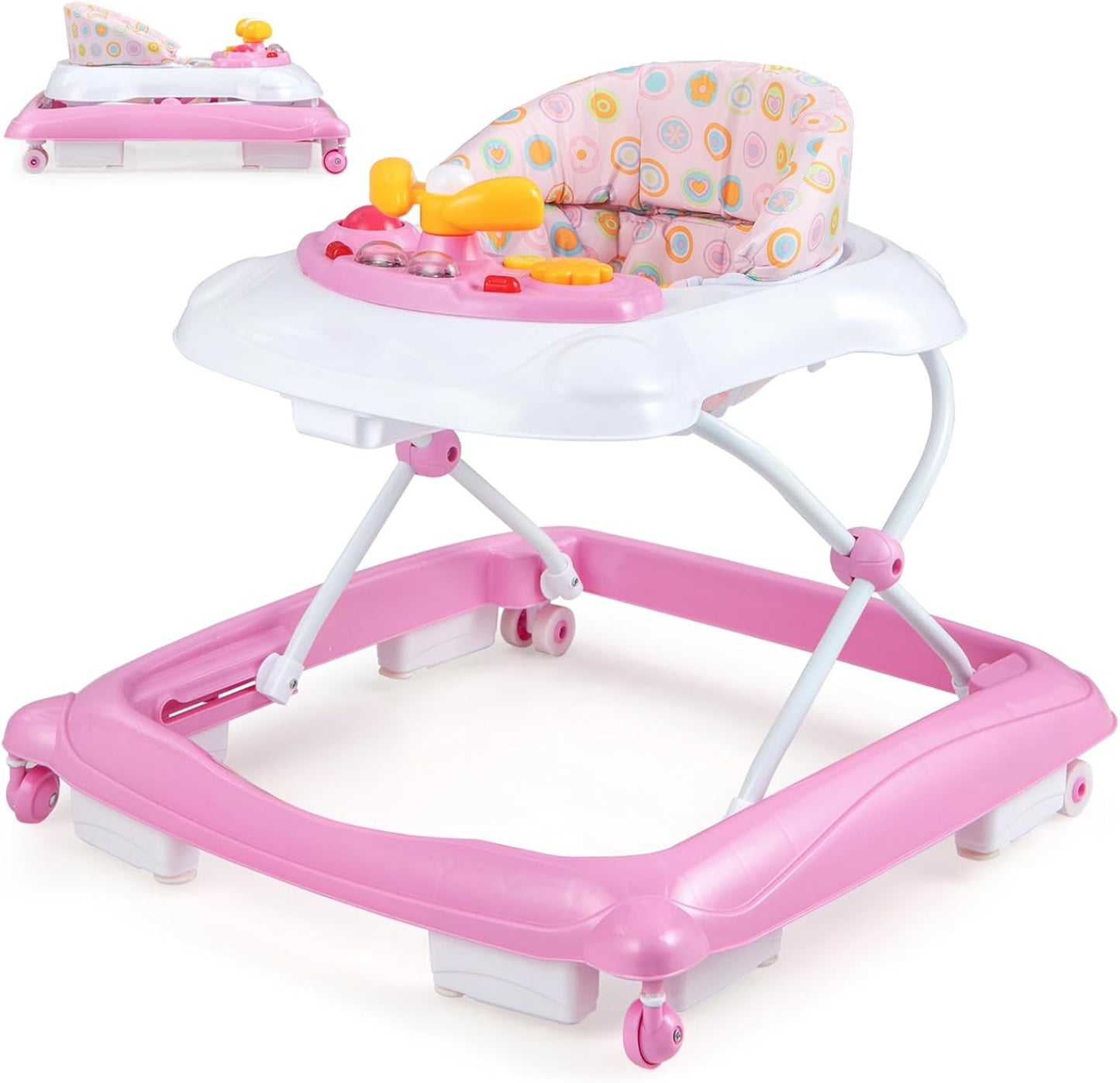 Foldable Infant Activity Center with 3 Adjustable Heights