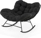 Oversized Patio Wicker Egg Chair with Thick and Removable Cushion
