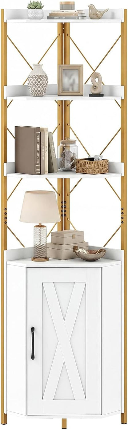 6 Tier Industrial Corner Storage Shelf with Adjustable Shelf