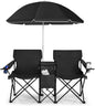 Portable Folding Loveseat with Umbrella & Carrying Bag