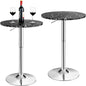 GiantexUK Round Bar Table, Adjustable Height Coffee Table with Non-slip Rubber Ring