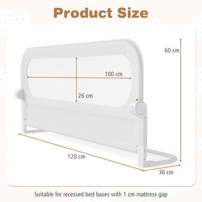 80/120/148/178/198 cm Long Adjustable Baby Bed Rail Guard with Extra Buckle