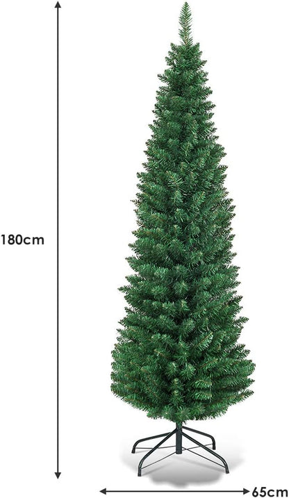 Artificial Christmas Tree, 5FT/6FT/7FT/8FT Green Xmas Trees with Metal Stand