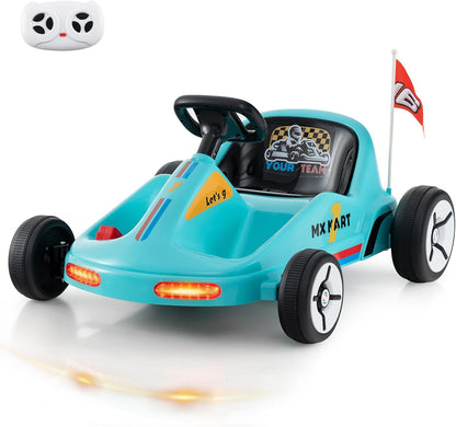 12V Kids Electric Go Kart with Remote and 3 Speeds and Lights