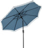 9FT Garden Parasols with Fringe with Push Button Tilt