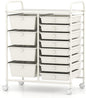 Storage Cart with 2-Size Drawer Rolling Cart Large Countertop Side Handles