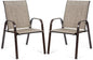 2 Piece Patio Outdoor Camping Chairs Set with Breathable Fabric
