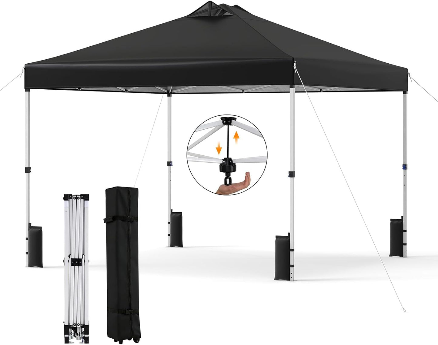 300 x 300 cm Pop up Canopy Tent 1 Person Easy Setup Gazebo Shelter with 1 Button Push