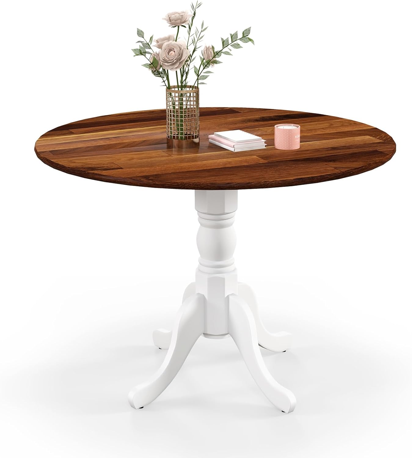 GiantexUK 100CM Rubber Wood Kitchen Table with Large Tabletop