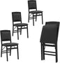GiantexUK Folding Dining Chairs Set of 2/4, Upholstered Kitchen Chairs with Rubber Wood Legs