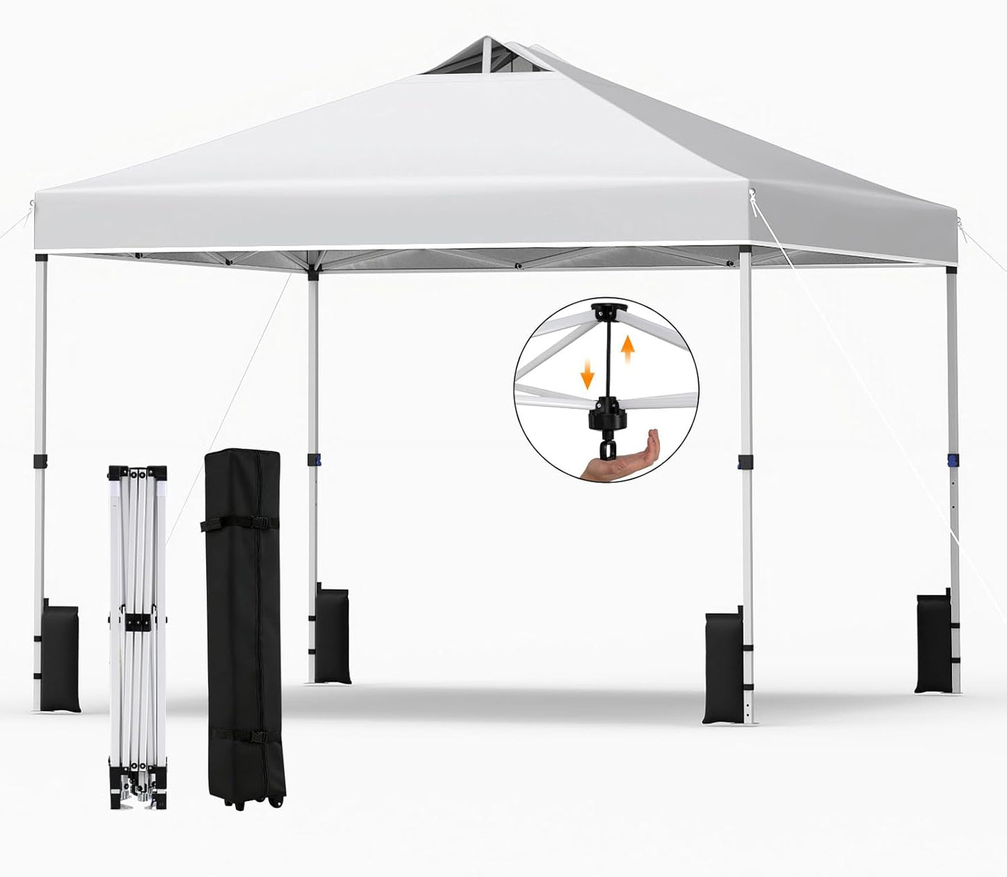 300 x 300 cm Pop up Canopy Tent 1 Person Easy Setup Gazebo Shelter with 1 Button Push