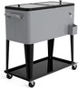 80-Quart Rolling Ice Chest Beverage Cooler Cart with Shelf