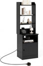6-Tier Nightstand with Charging Station Bedside Tables Tall Night Stands
