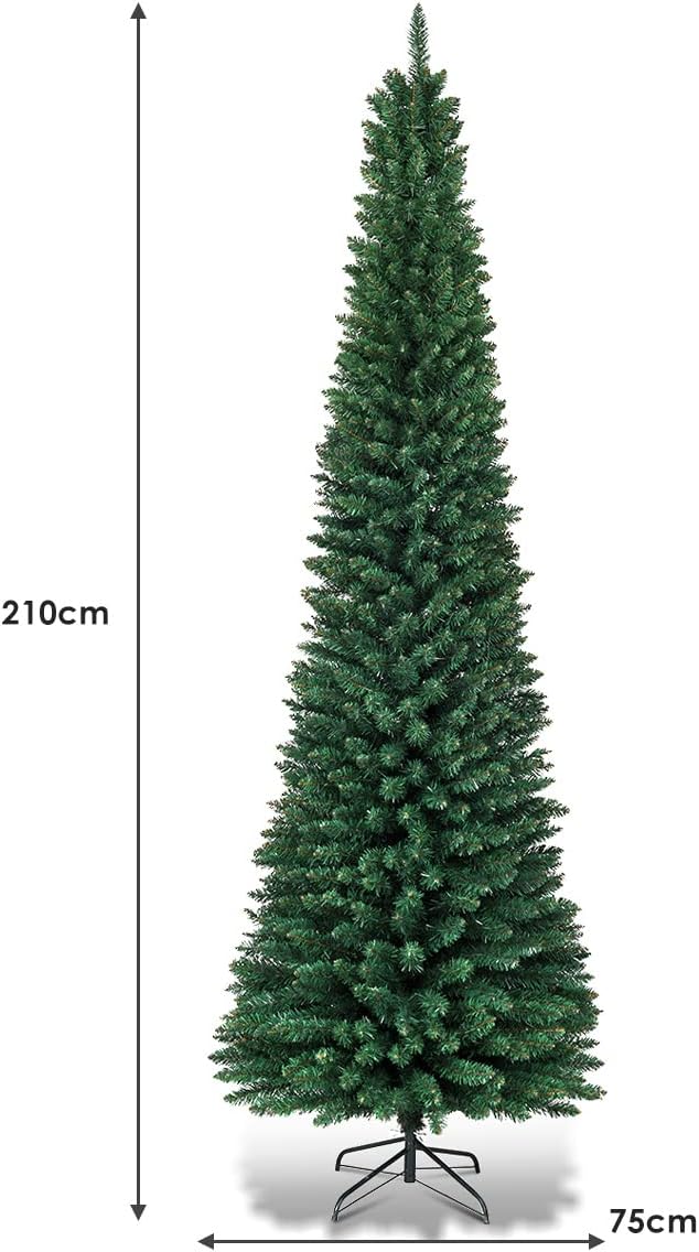 Artificial Christmas Tree, 5FT/6FT/7FT/8FT Green Xmas Trees with Metal Stand