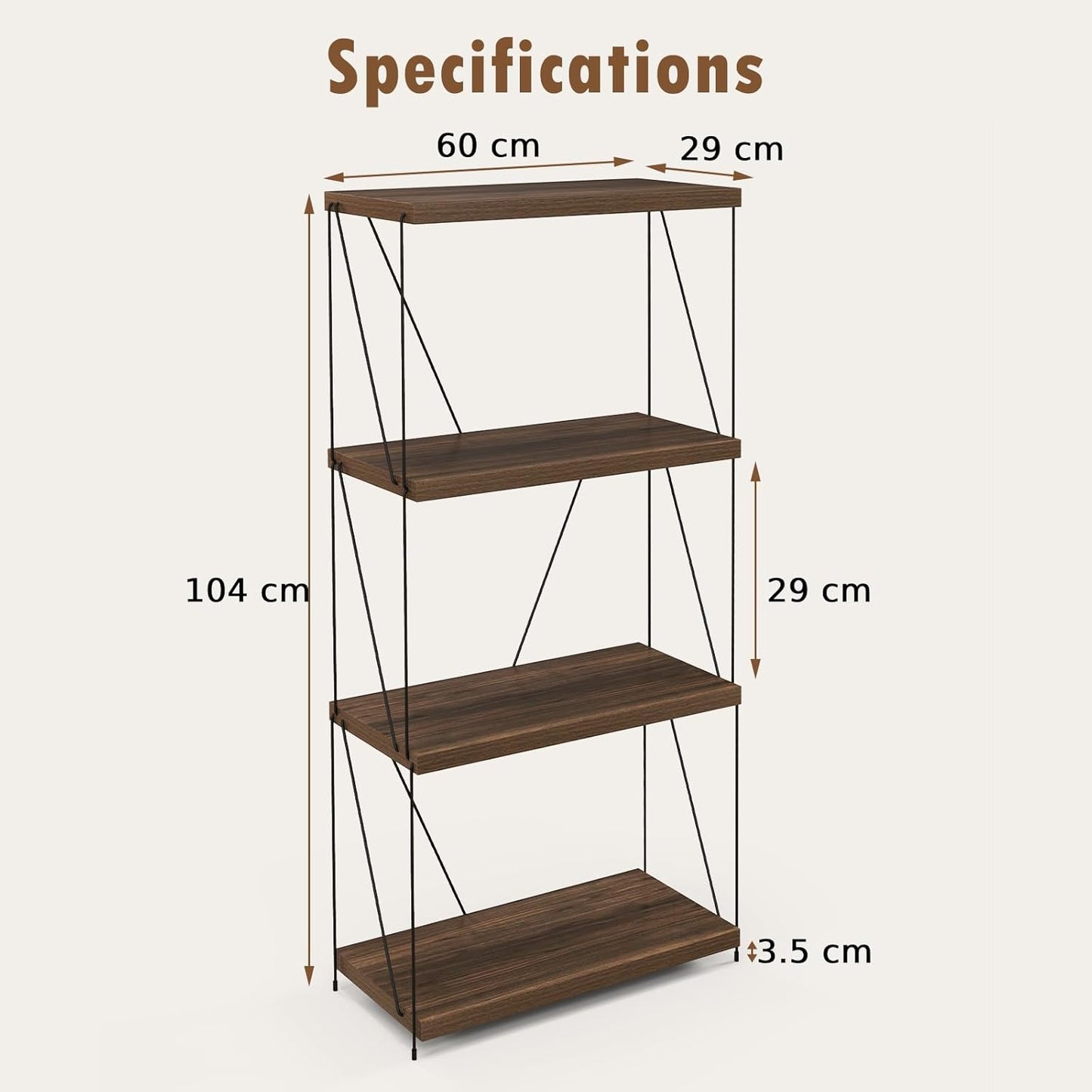 2/3/4/5-Tier Multipurpose Display Rack with Metal Frame for Living Room Home Office