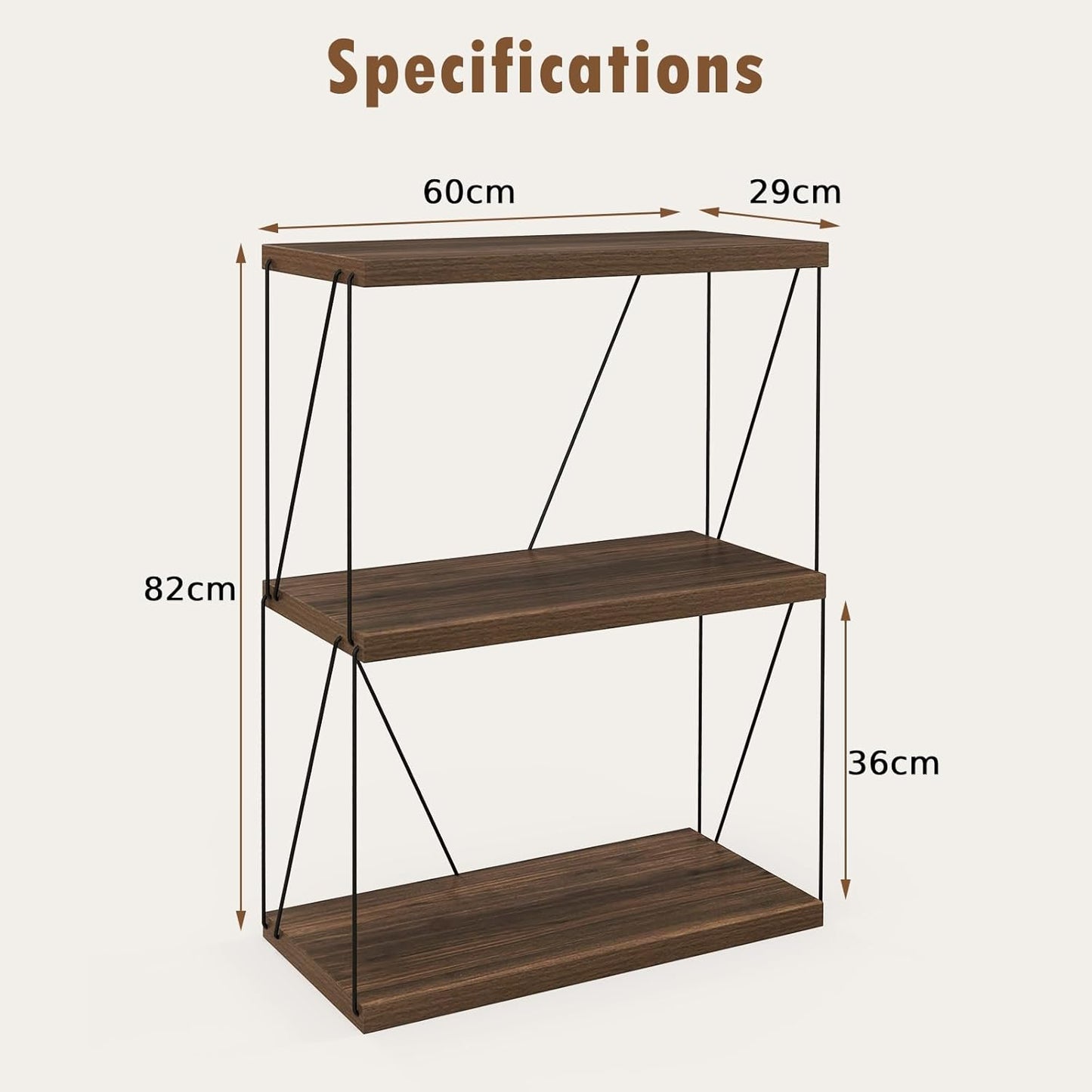 2/3/4/5-Tier Multipurpose Display Rack with Metal Frame for Living Room Home Office