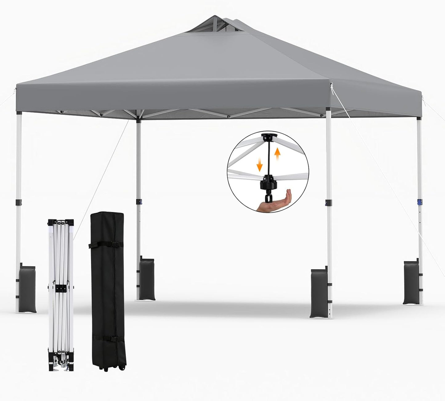 300 x 300 cm Pop up Canopy Tent 1 Person Easy Setup Gazebo Shelter with 1 Button Push