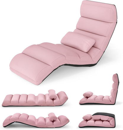 Folding Sofa Bed, 5-Position Adjustable Lazy Floor Sofa Chair Bed
