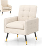 Linen Fabric Accent Chair Single Sofa with Removable Seat Cushion
