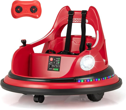12V Kids Ride On Bumper Car with Dual Joysticks and 5 Light Effects