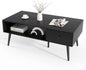 109cm Rectangular Wooden Coffee Table with Drawer and Storage Shelf