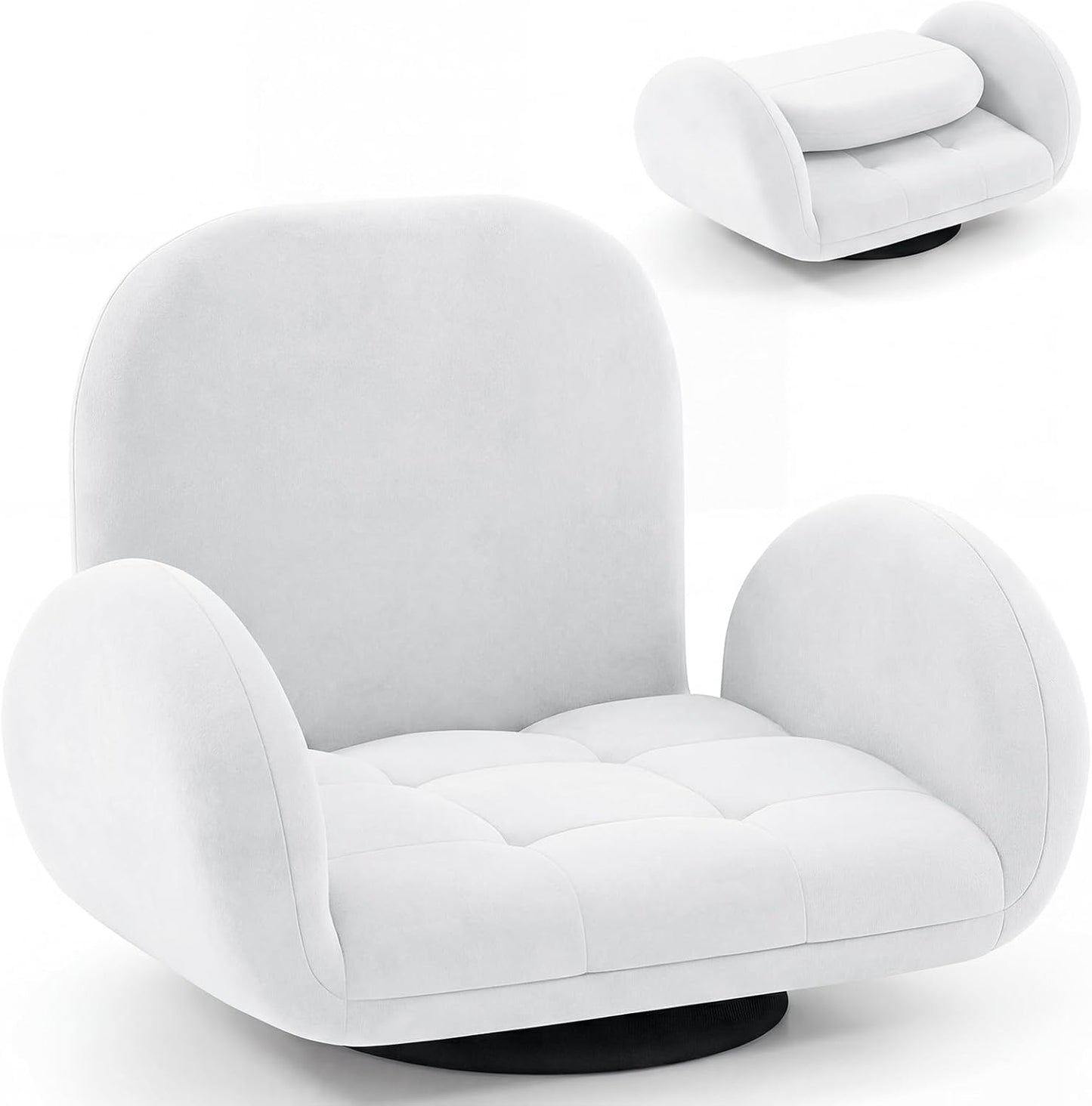 Folding Floor Chair, Lazy Sofa Bed Chair Seat with Adjustable Backrest & Armrests