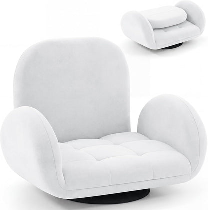 Folding Floor Chair, Lazy Sofa Bed Chair Seat with Adjustable Backrest & Armrests