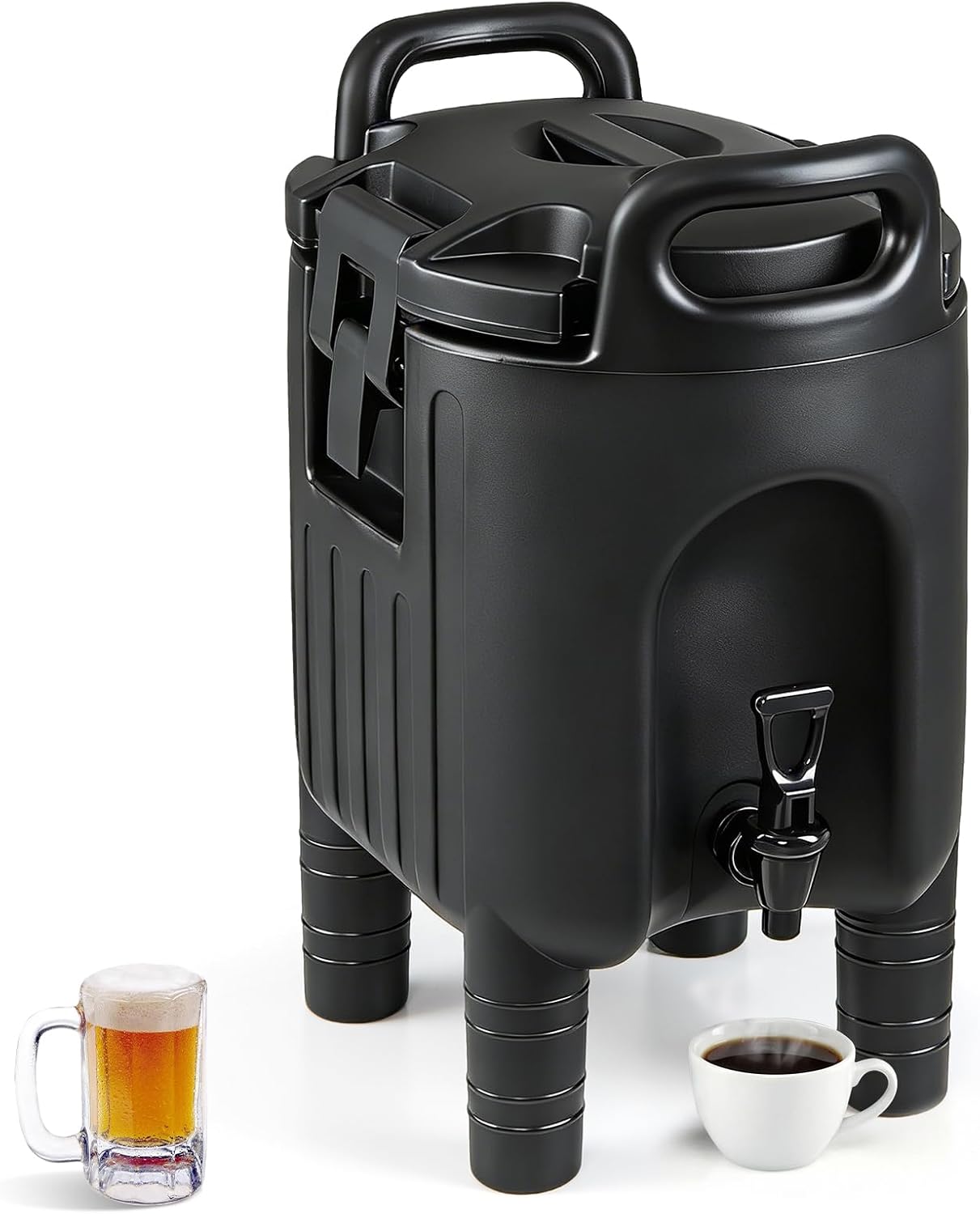 7.6L/10L Insulated Beverage Dispenser, Hot & Cold Drinks Server Container with Handles