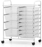 Storage Cart with 2-Size Drawer Rolling Cart Large Countertop Side Handles
