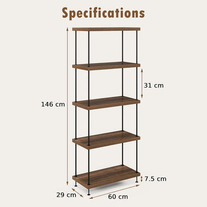 2/3/4/5-Tier Multipurpose Display Rack with Metal Frame for Living Room Home Office