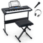 61-Key Portable Electronic Keyboard Piano Set with Stand and Stool