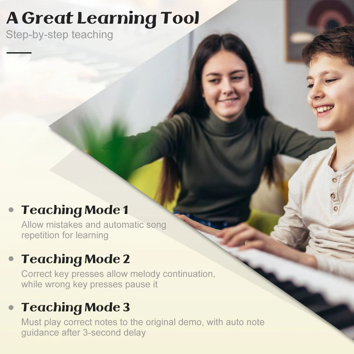 61-Key Portable Electronic Keyboard Piano Set with Stand and Stool