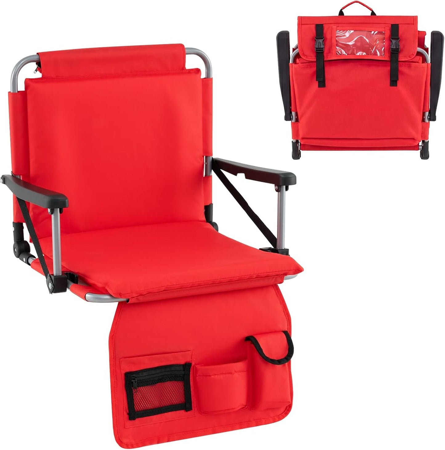 Foldable Stadium Seat, Padded Camping Chair with Back Support