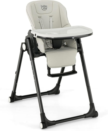 Giantex High Chairs for Babies and Toddlers Foldable Baby Highchair with Adjustable Backrest