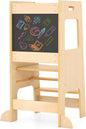 Height Adjustable Learning Tower with Safety Rail