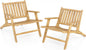 Natural Mid Century Teak Wood Outdoor Chair with Comfortable Backres