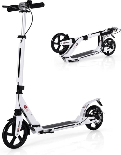 Folding Kick Scooter, 3 Heights Adjustable City Scooters with Big Wheels