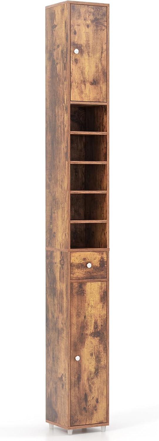 180CM Tall Freestanding Bathroom Cabinet with 2 Doors and 1 Drawer