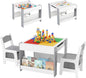 Kids Table and 2 Chairs Set Multifunctional Activity Table with Reversible Tabletop