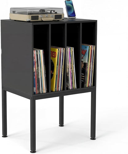 Record Player Stand, Turntable Stand End Sofa Side Table with 4 Vinyl Display Shelves