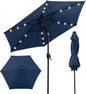 2.3M Outdoor Heavy Duty Umbrella with 18 LED Lights, Push Button Tilt