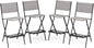Portable Folding Patio Chairs Set of 4 with Curved Backrest & Footrest