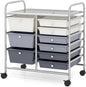 Metal Frame Utility Storage Organizer Cart with 4 Wheels