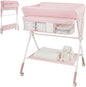 Diaper Changing Station with 3 Position Adjustable Level and 4 Universal Wheels