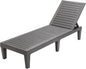 5 Positions Adjustable Outdoor Chaise Lounge Chair with Wood Texture Surface